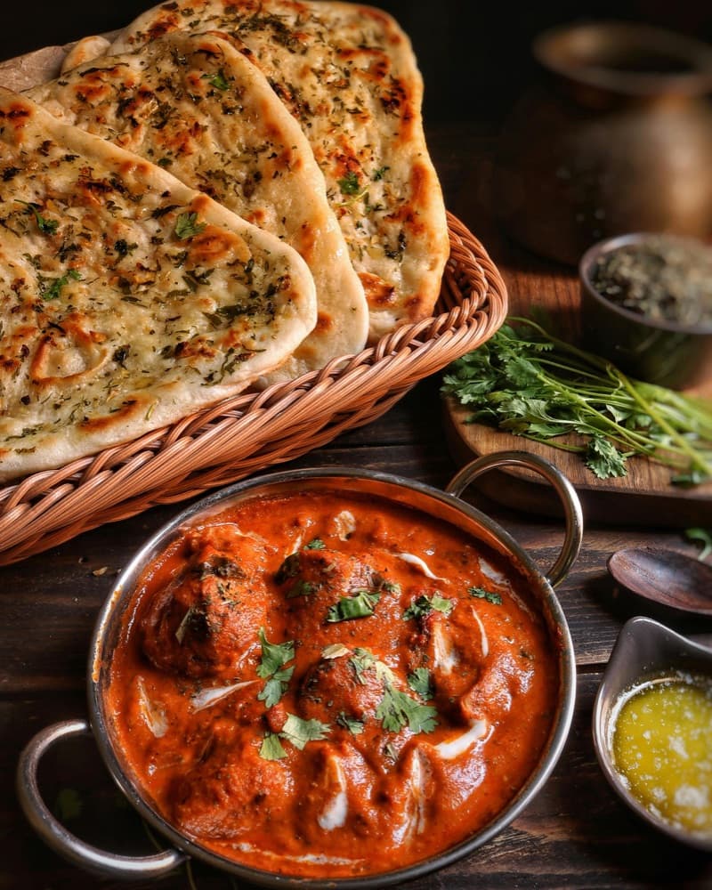 Kofta Curry with Garlic Naan